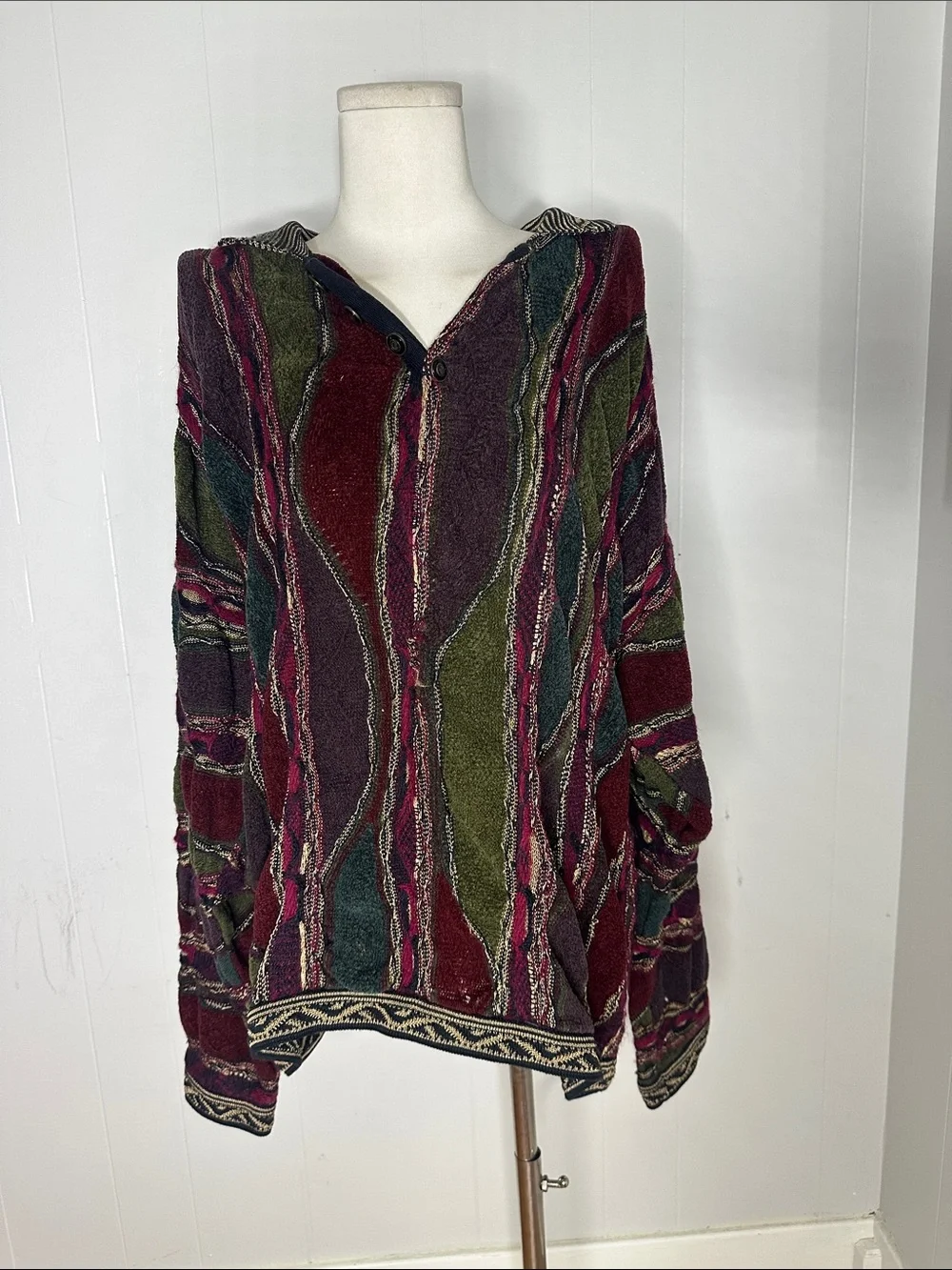 Vintage Coogi Textural Slouchy Cosby Grandpa Sweater XL